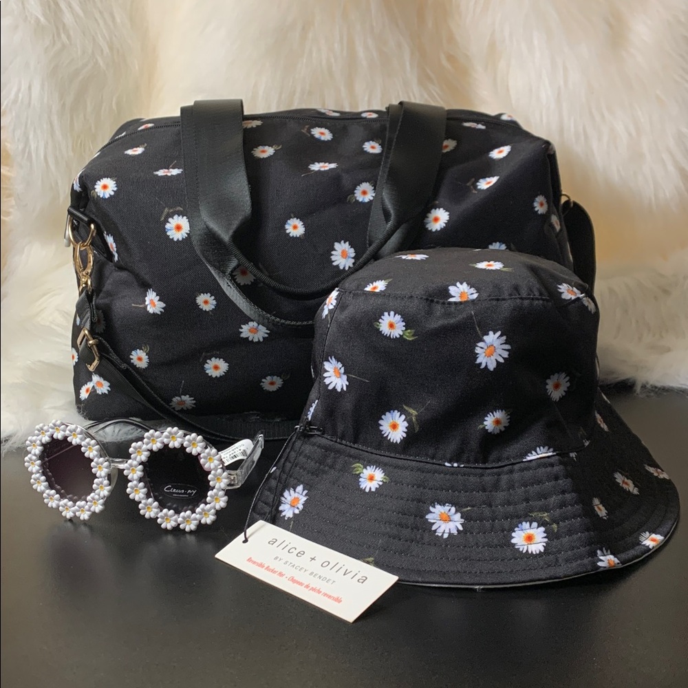 NWT 3 Piece Set Alice + Olivia. Tote,Hat. NWT Paired w/Sunglasses.